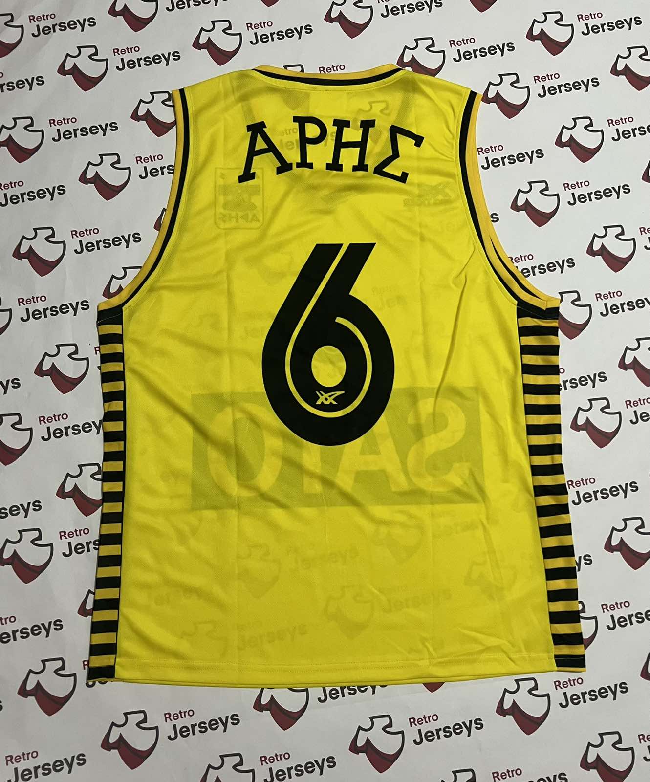 Aris Thessaloniki Basketball Shirt 1980's Home - Retro Jerseys, Φανέλα μπάσκετ Άρη