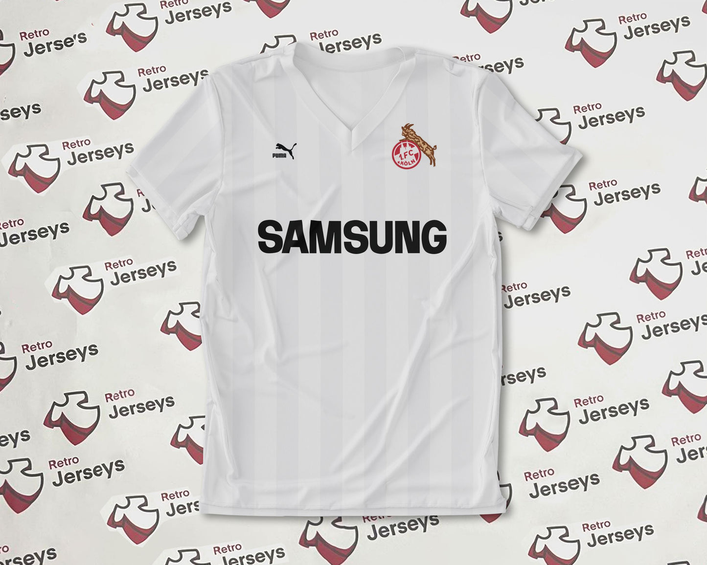 FC Köln Shirt 1989-1990 European Home - Retro Jersey, FC Köln trikot, FC Köln Retro Trikot