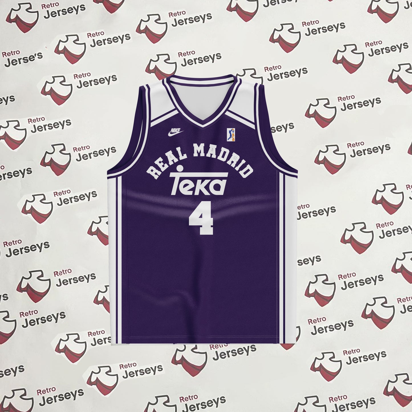 Real Madrid Basketball Shirt 1995-1996 Away - Retro Jerseys, Camiseta de baloncesto del Real Madrid