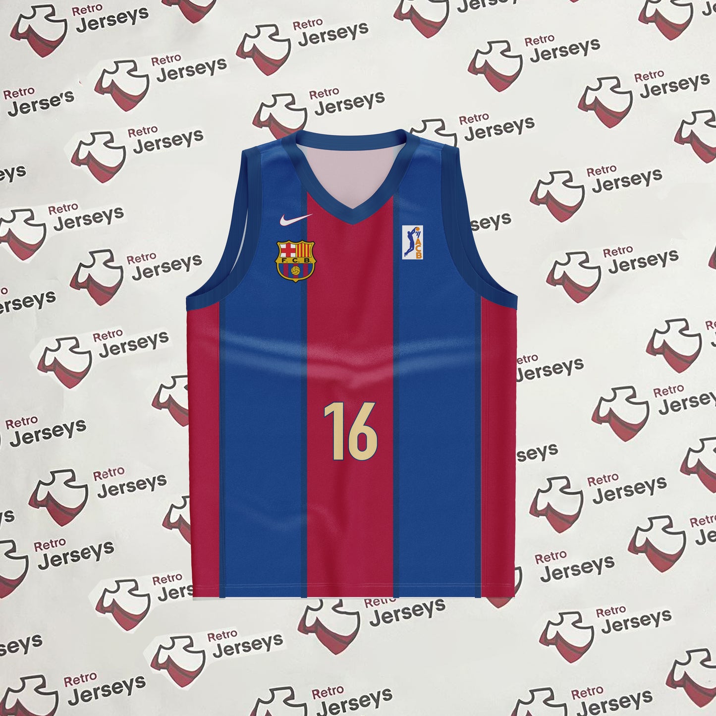 FC Barcelona Basketball Shirt 1998-2000 Home - Retro Jerseys, Camiseta de baloncesto del FC Barcelona