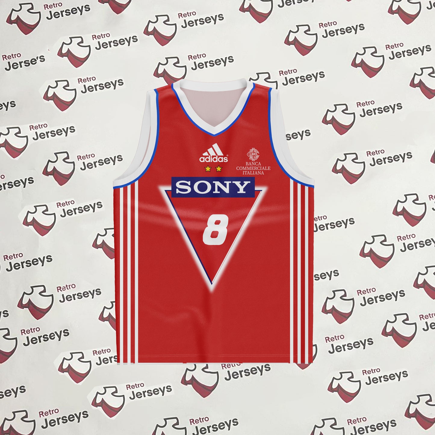 Olimpia Milano Basketball Shirt 1998-1999 Home - Retro Jerseys, Maglia Basket dell'Olimpia Milano