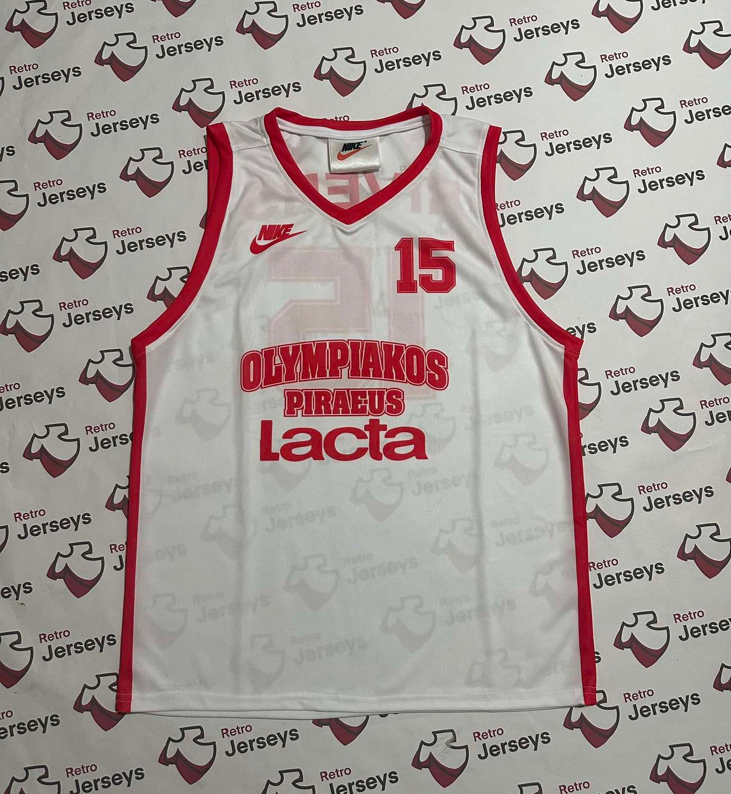 Olympiakos Basketball Shirt 1997 Euro League Final - Retro Jerseys, Φανέλα μπάσκετ Ολυμπιακού