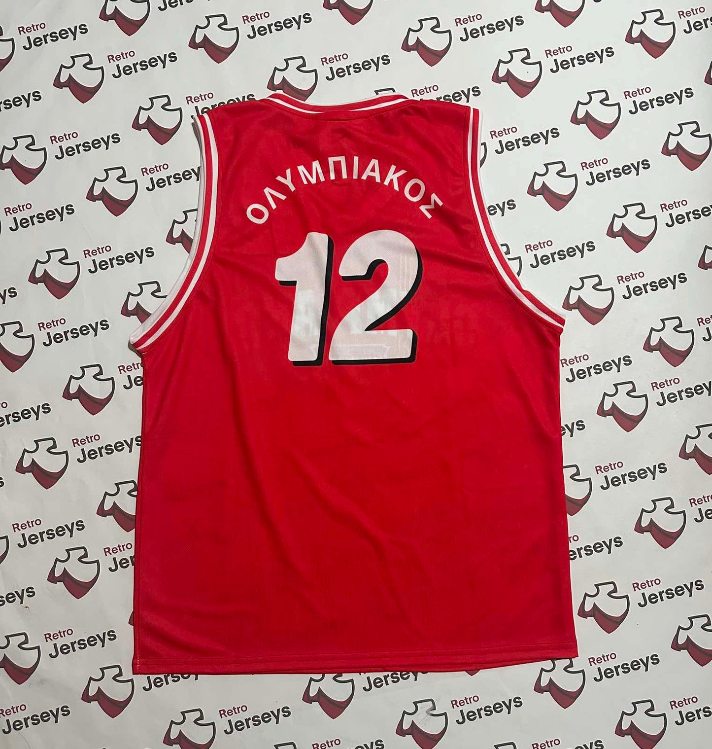 Olympiakos Basketball Shirt 1997-1998 Home - Retro Jerseys, Φανέλα μπάσκετ Ολυμπιακού