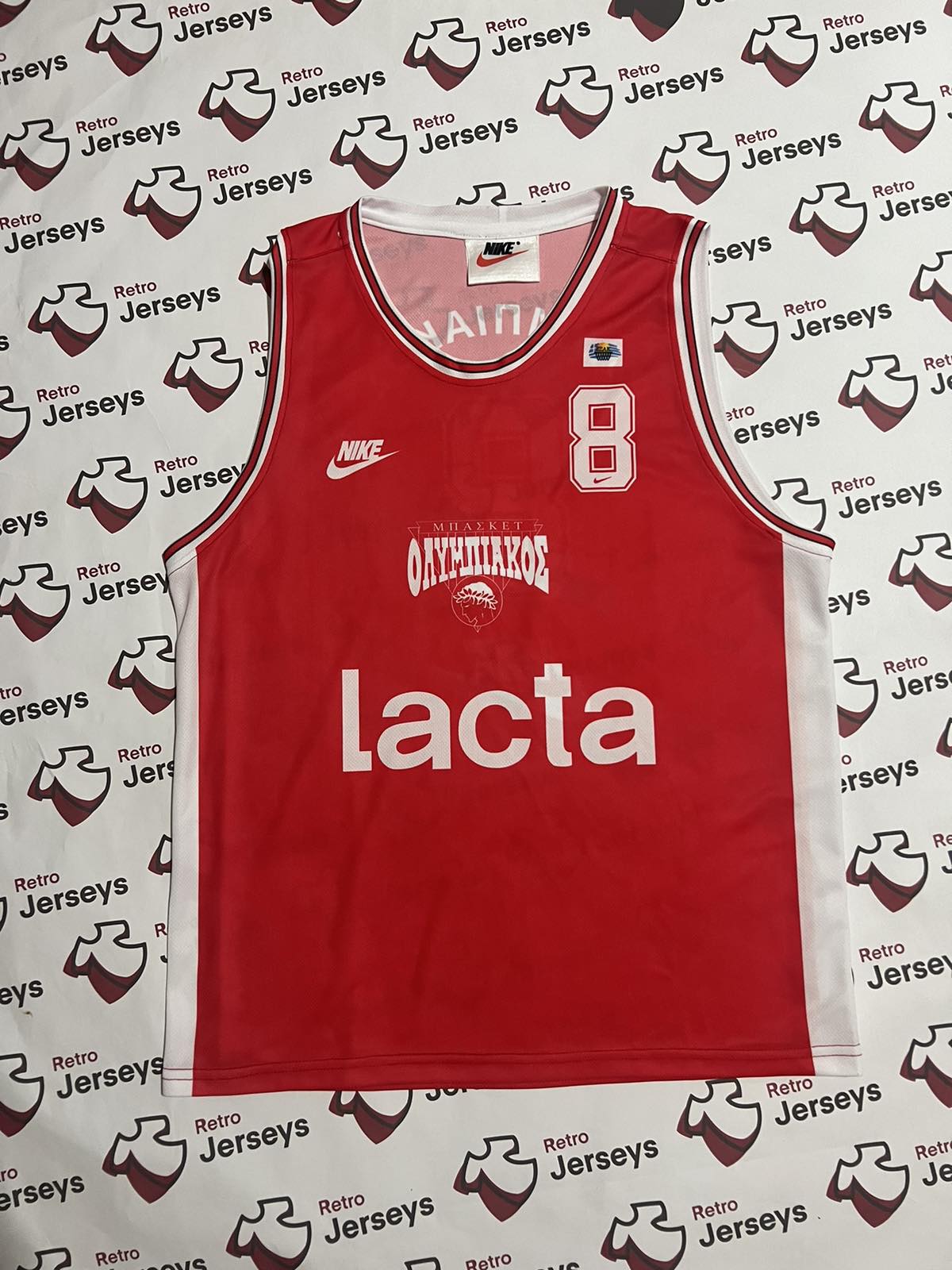 Olympiakos Basketball Shirt 1994-1995 Home - Retro Jerseys, Φανέλα μπάσκετ Ολυμπιακού