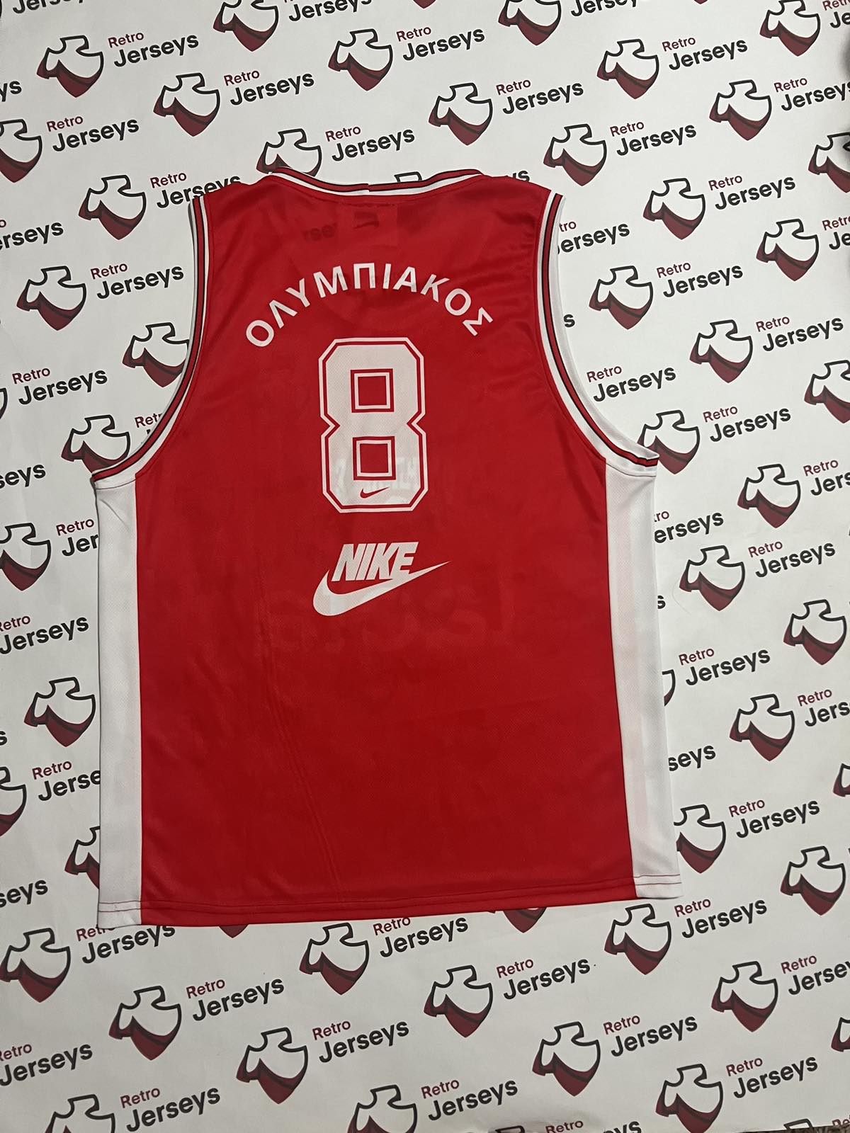 Olympiakos Basketball Shirt 1994-1995 Home - Retro Jerseys, Φανέλα μπάσκετ Ολυμπιακού