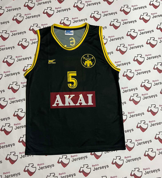 AEK Athens Basketball Shirt 1990-1991 Away - Retro Jerseys, φανέλα Μπάσκετ ΑΕΚ - Retro Jerseys