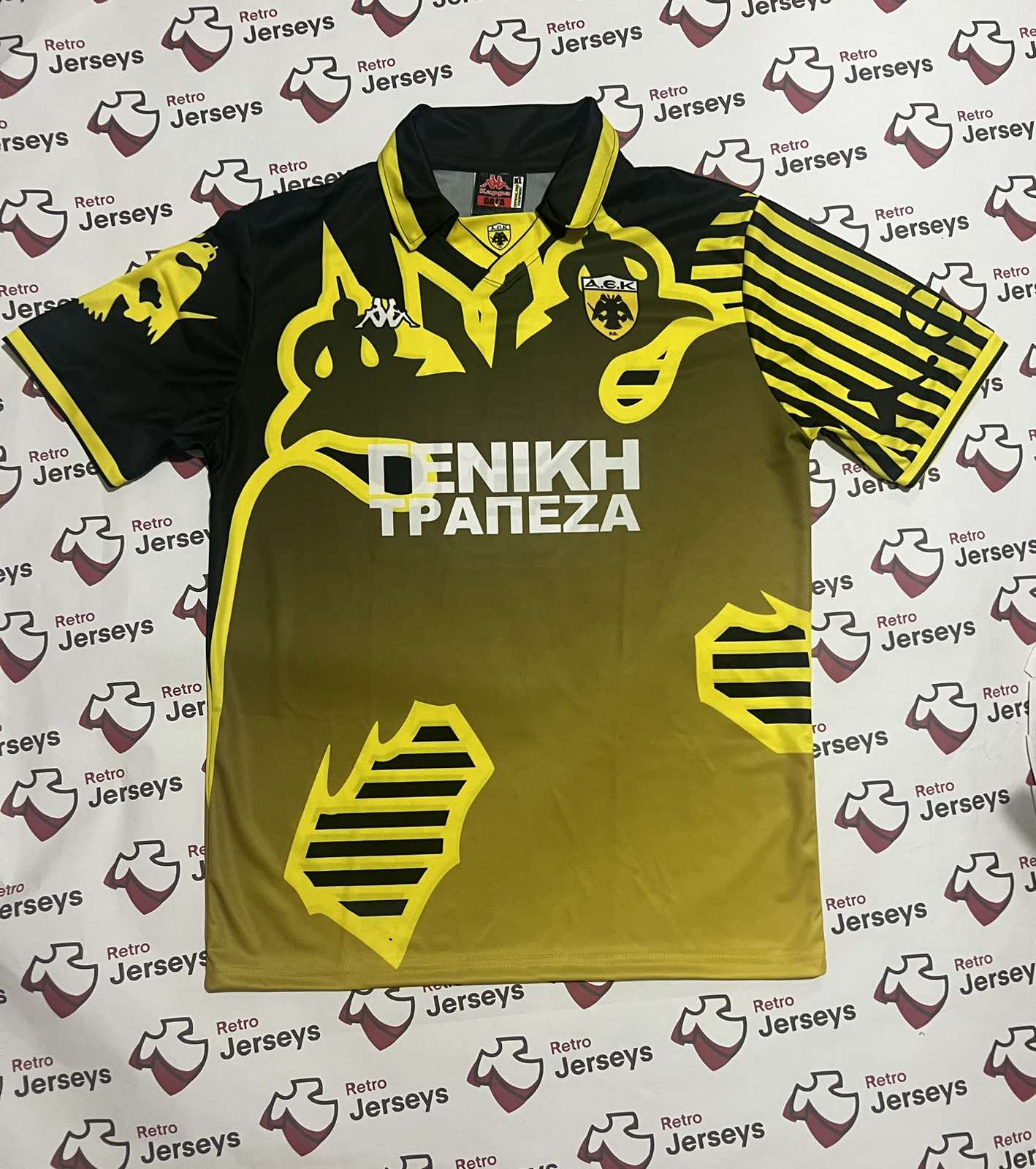 AEK Athens Shirt 1997-1999 Home - Retro Jerseys, φανέλα αεκ