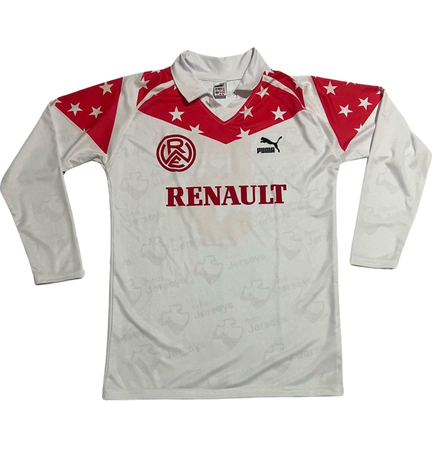 Rot Weiss Essen Shirt 1990-1991 Home - Retro Jersey, Rot Weiss Essen trikot, Long Sleeve