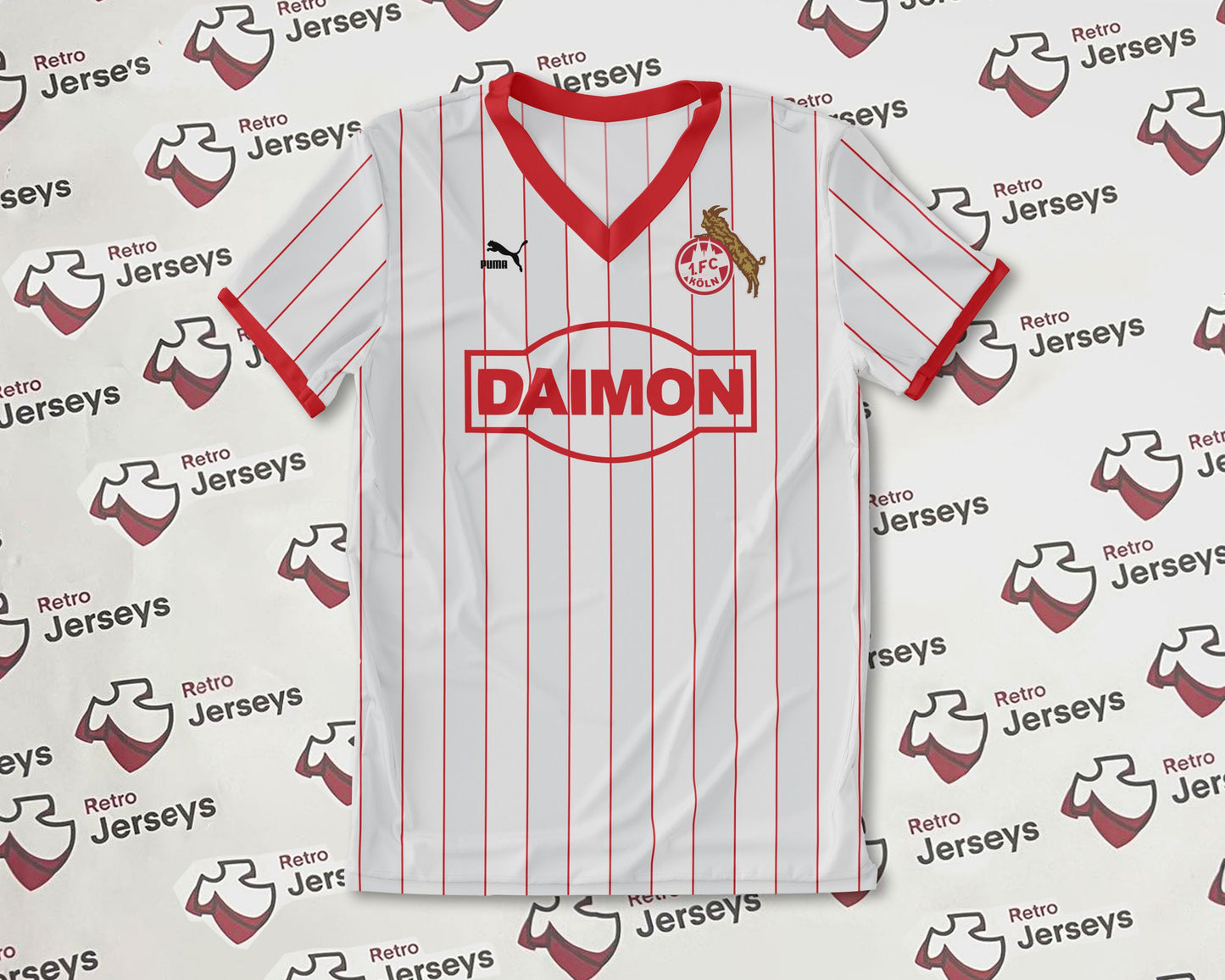 FC Köln Shirt 1985-1986 Home - Retro Jersey, FC Köln trikot, FC Köln Retro Trikot