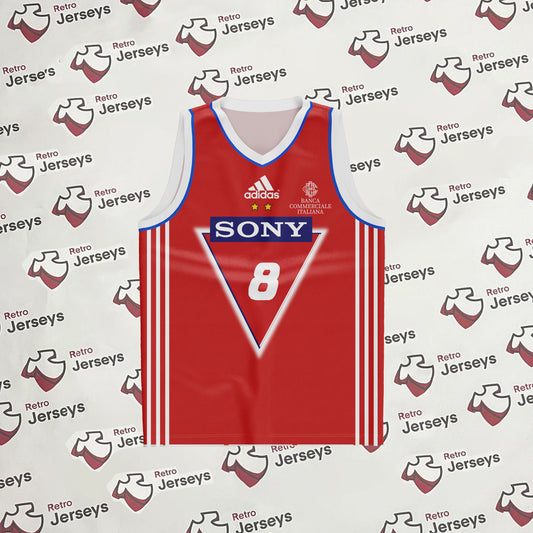 Olimpia Milano Basketball Shirt 1998-1999 Home - Retro Jerseys, Maglia Basket dell'Olimpia Milano