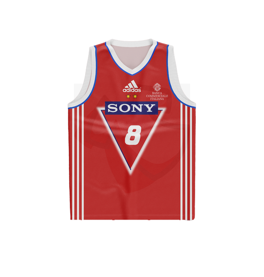 Olimpia Milano Basketball Shirt 1998-1999 Home - Retro Jerseys, Maglia Basket dell'Olimpia Milano