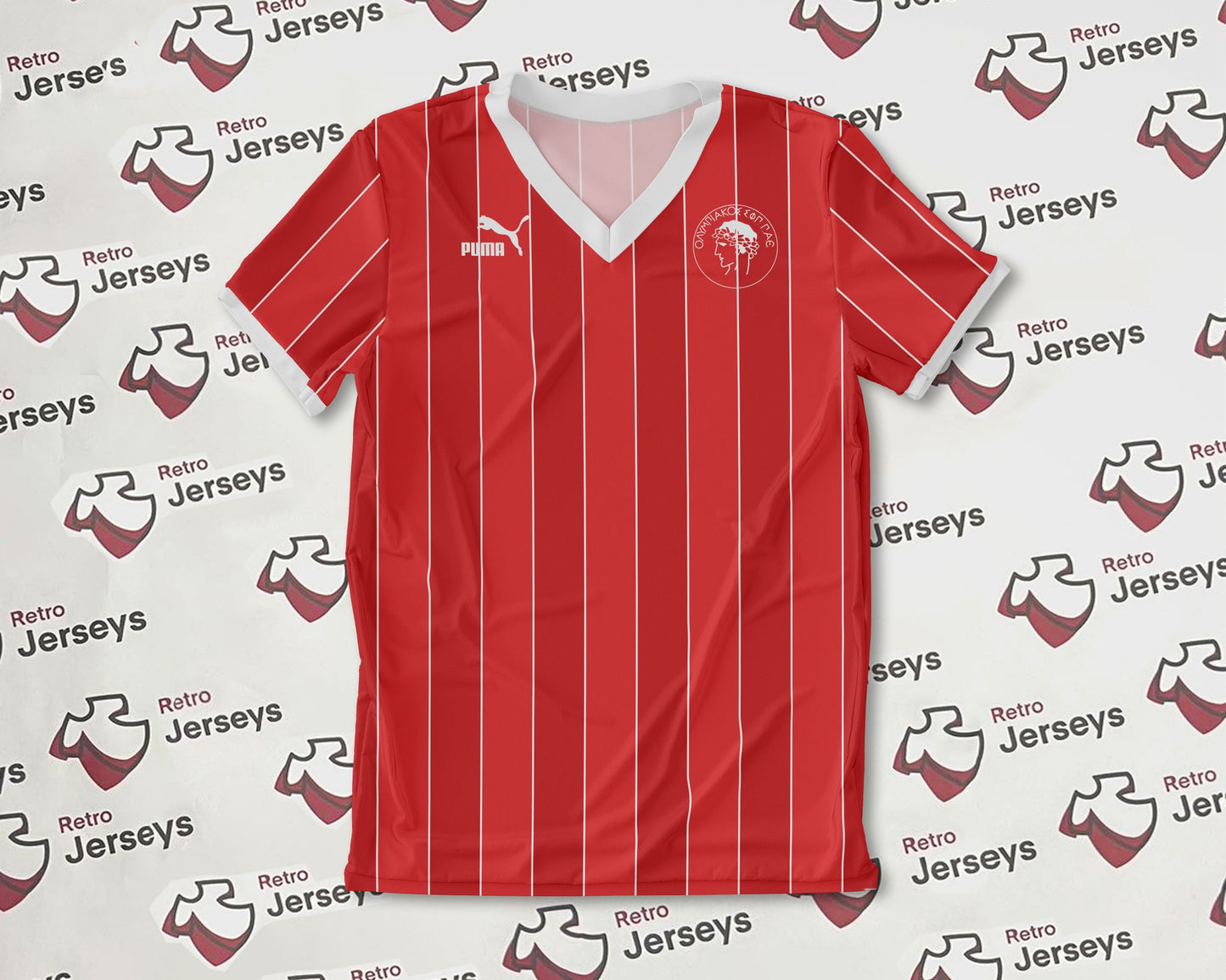 Olympiacos Piraeus Shirt 1985-1986 Home - Retro Jerseys, φανέλα Ολυμπιακός