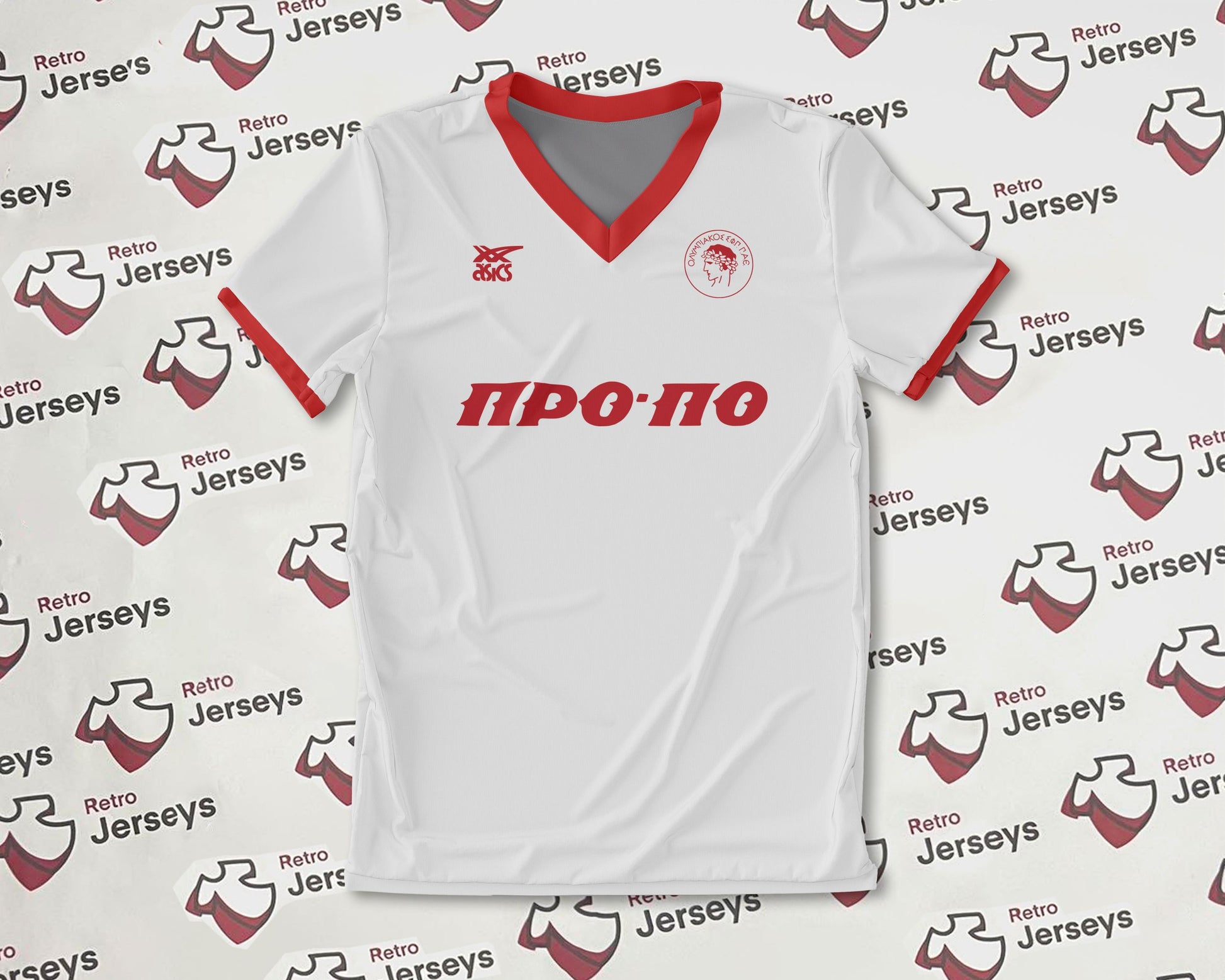 Olympiacos Piraeus Shirt 1980's Away - Retro Jerseys, φανέλα Ολυμπιακός