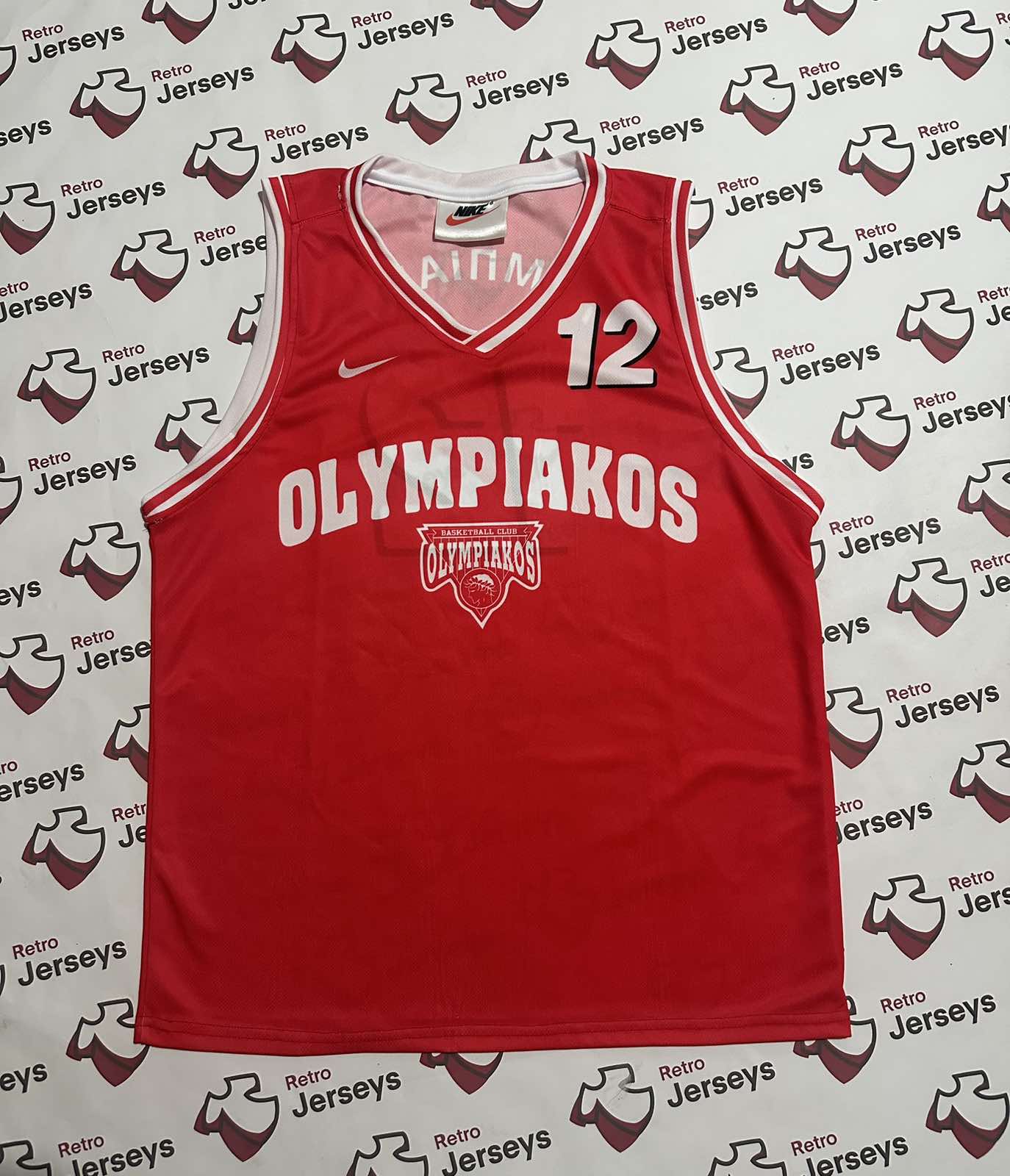 Olympiakos Basketball Shirt 1997-1998 Home - Retro Jerseys, Φανέλα μπάσκετ Ολυμπιακού