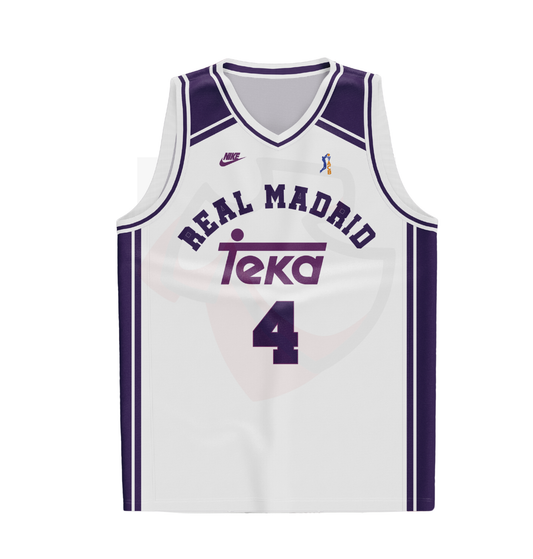 Real Madrid Basketball Shirt 1995-1996 Home - Retro Jerseys, Camiseta de baloncesto del Real Madrid
