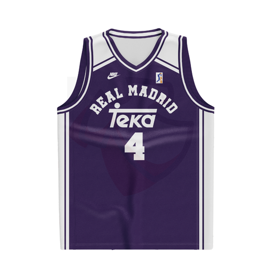 Real Madrid Basketball Shirt 1995-1996 Away - Retro Jerseys, Camiseta de baloncesto del Real Madrid