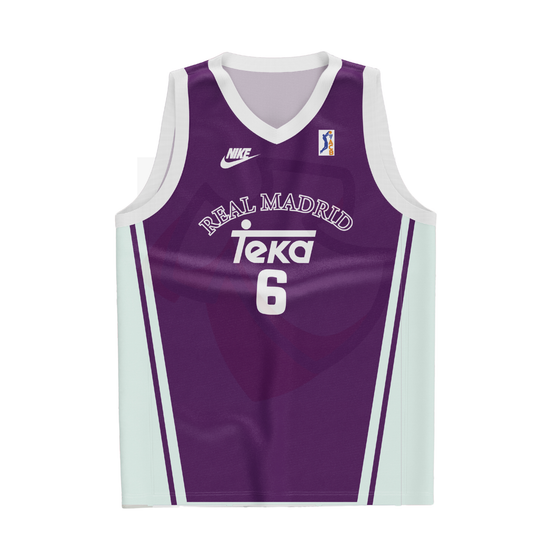 Real Madrid Basketball Shirt 1996-1997 Away - Retro Jerseys, Camiseta de baloncesto del Real Madrid