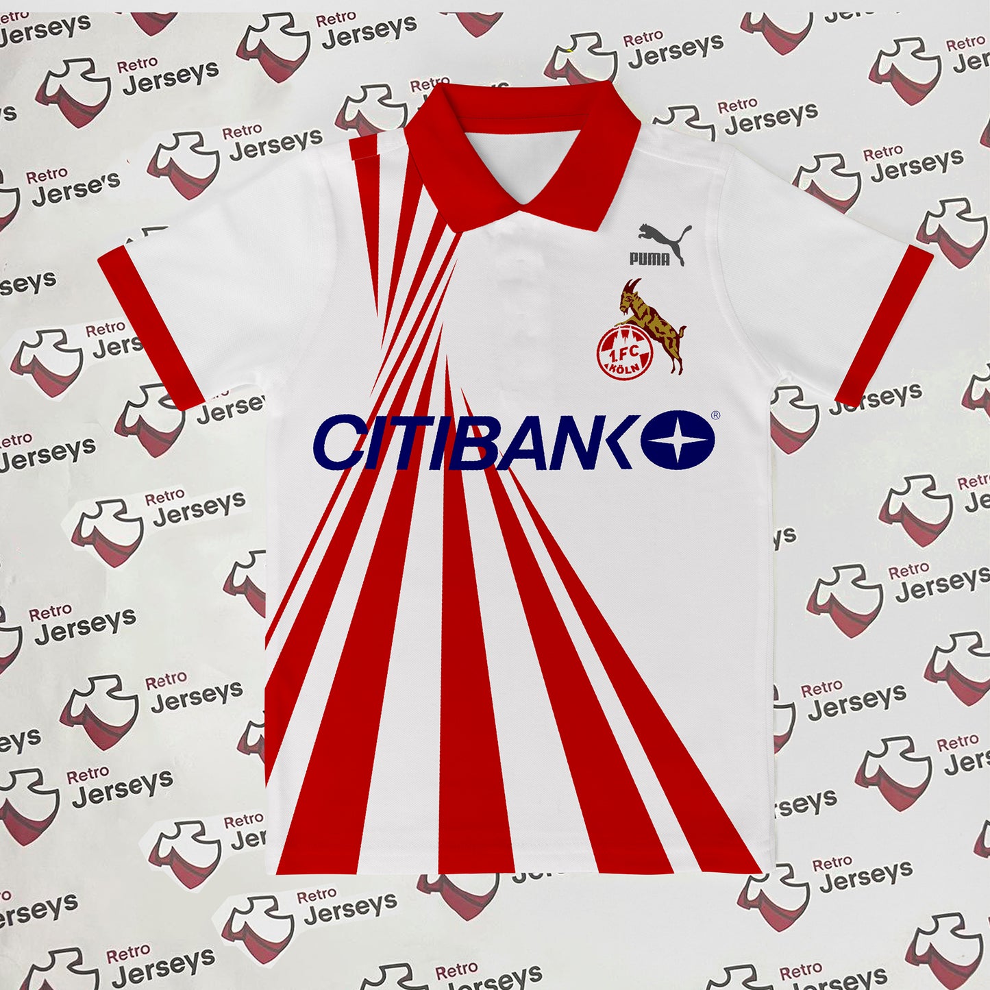 FC Köln Shirt 1991-1992 Home - Retro Jersey, FC Köln trikot, FC Köln Retro Trikot - Retro Jerseys