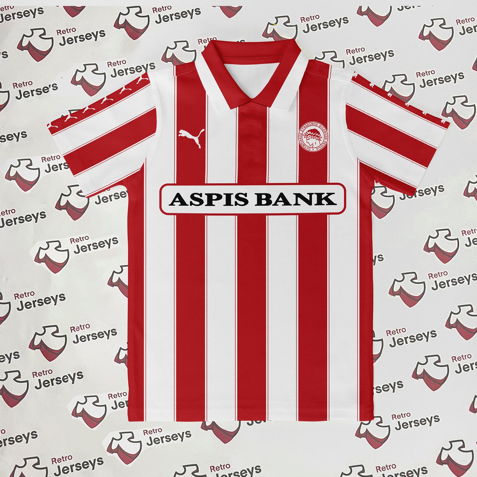 Olympiacos Piraeus Shirt 1998-1999 Home - Retro Jerseys, φανέλα Ολυμπιακός - Retro Jerseys