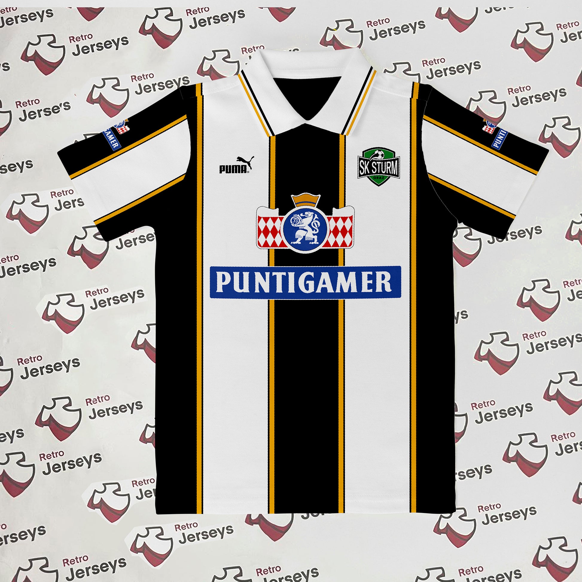 SK Sturm Graz Shirt 1996-1998 Home - Retro Jerseys, SK Sturm Graz Trikot - Retro Jerseys