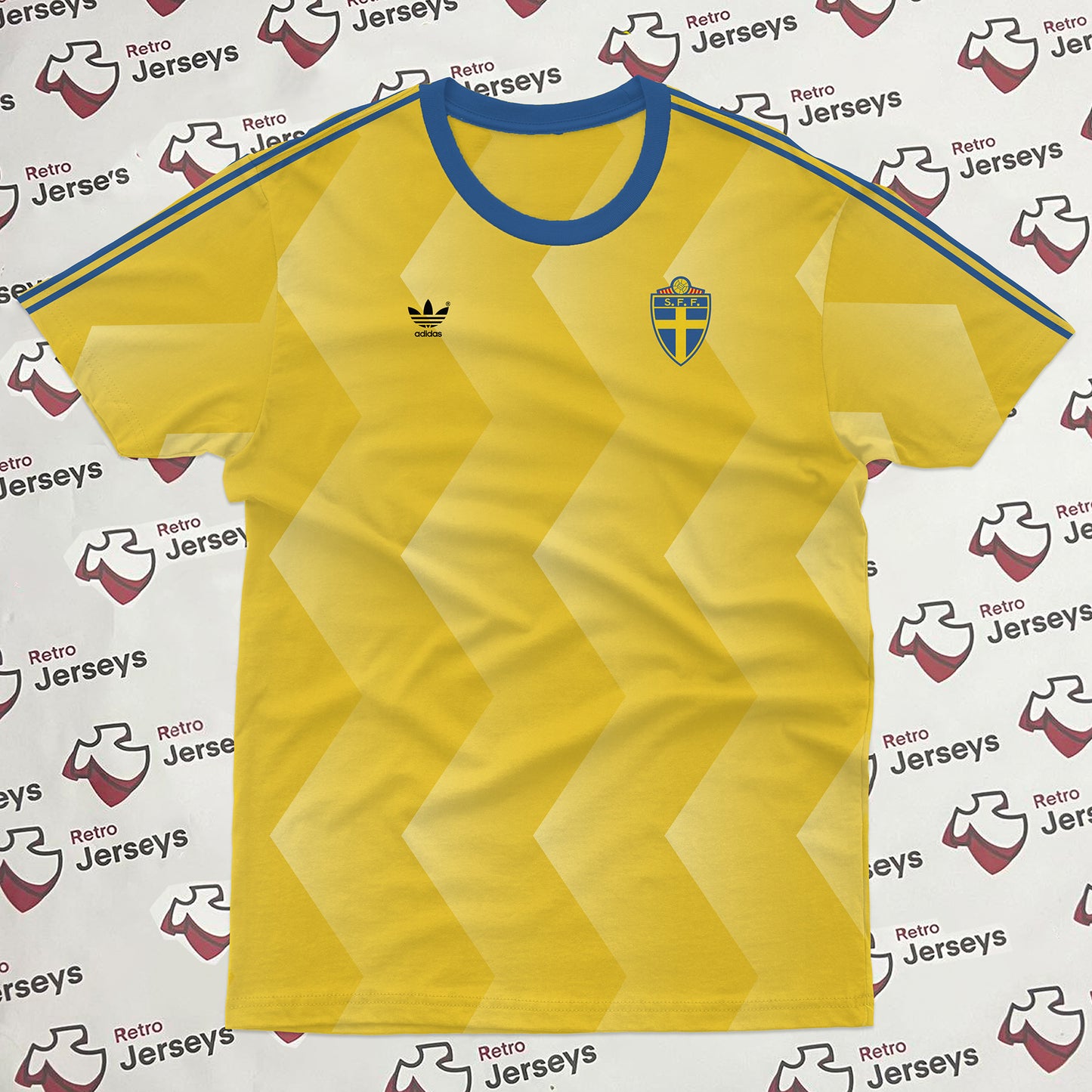 Sweden National Shirt 1988 Home - Retro Jerseys, Sveriges landslagströja - Retro Jerseys